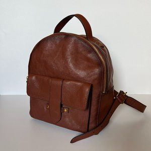 Frye Domed Front Flap Brown Leather Mini Backpack